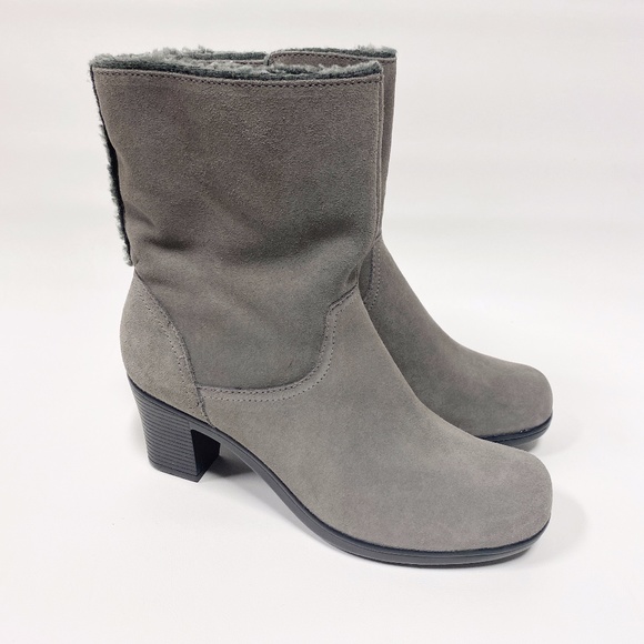 clarks gray ankle boots